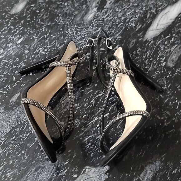 BRAND NEW BEBE STRAPPY HIGH HEEL STILETTOS RHINESTONES STRAP SANDAL - Picture 14 of 16